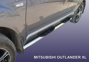 MITSUBISHI OUTLANDER XL (до 2010)-Пороги d76 с проступями